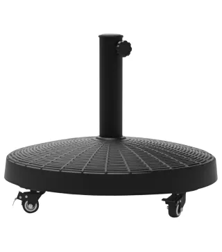Base para Sombrilla con Ruedas de Resina y Metal Compatible con Postes Ø38 mm y Ø48 mm Ø52x41 cm Negro