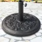 Base para Sombrilla de Jardín de 9 kg Soporte de Parasol Redondo de Resina para Postes de 38mm/48mm Ø45,5x31 cm Bronce
