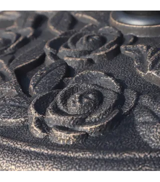 Base para Sombrilla de Jardín de 9 kg Soporte de Parasol Redondo de Resina para Postes de 38mm/48mm Ø45,5x31 cm Bronce