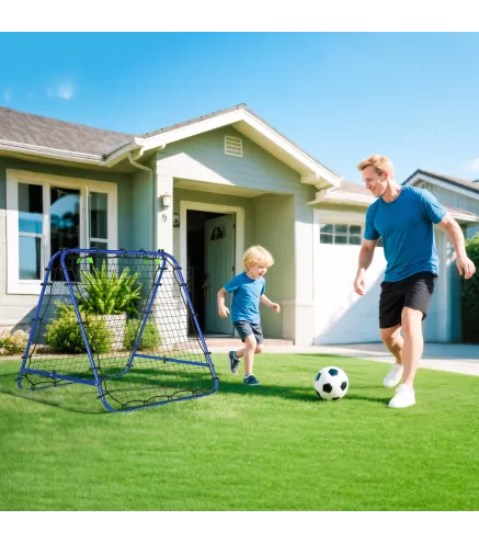 Red de Rebote Plegable y Ajustable para Entrenamiento de Fútbol Béisbol y Tenis 100x95x90 cm Azul