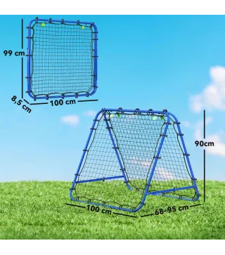 Red de Rebote Plegable y Ajustable para Entrenamiento de Fútbol Béisbol y Tenis 100x95x90 cm Azul
