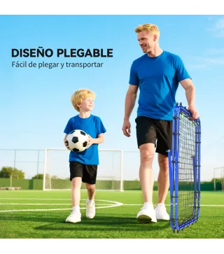 Red de Rebote Plegable y Ajustable para Entrenamiento de Fútbol Béisbol y Tenis 100x95x90 cm Azul