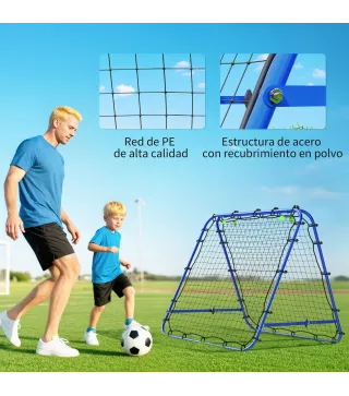 Red de Rebote Plegable y Ajustable para Entrenamiento de Fútbol Béisbol y Tenis 100x95x90 cm Azul