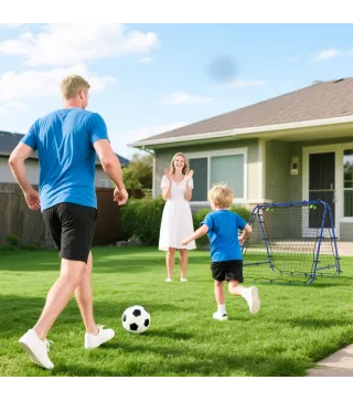 Red de Rebote Plegable y Ajustable para Entrenamiento de Fútbol Béisbol y Tenis 100x95x90 cm Azul