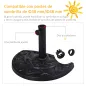 Soporte para Parasol Peso 9 kg en Forma de Semicírculo para Poste de Paraguas de Ø3,8 cm y Ø4,8 cm 50x31x32 cm Negro