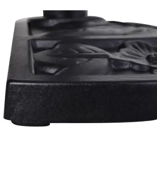 Soporte para Parasol Peso 9 kg en Forma de Semicírculo para Poste de Paraguas de Ø3,8 cm y Ø4,8 cm 50x31x32 cm Negro