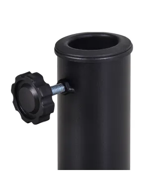 Soporte para Parasol Peso 9 kg en Forma de Semicírculo para Poste de Paraguas de Ø3,8 cm y Ø4,8 cm 50x31x32 cm Negro