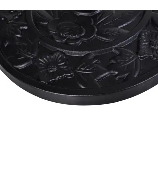 Soporte para Parasol Peso 9 kg en Forma de Semicírculo para Poste de Paraguas de Ø3,8 cm y Ø4,8 cm 50x31x32 cm Negro