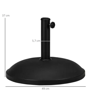 Base para Sombrilla Redonda 25 kg Soporte de Parasol de Cemento para Sombrilla con Postes Ø33 mm Ø38 mm Ø48 mm