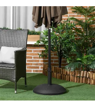 Base para Sombrilla Redonda 25 kg Soporte de Parasol de Cemento para Sombrilla con Postes Ø33 mm Ø38 mm Ø48 mm