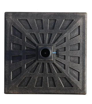 Base para Sombrilla de Resina Peso 15 kg para Poste de Parasol de Ø3,8 cm y Ø4,8 cm para Terraza 47x47x32 cm Bronce
