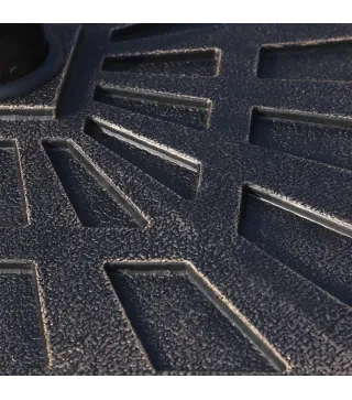 Base para Sombrilla de Resina Peso 15 kg para Poste de Parasol de Ø3,8 cm y Ø4,8 cm para Terraza 47x47x32 cm Bronce