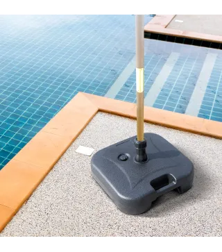 Base de Sombrilla Parasol de Playa Pies Soporte de Sombrilla Patio Jardín Lleno de Agua de 20 kg y Arena de 30 kg 46x45x26cm HDP