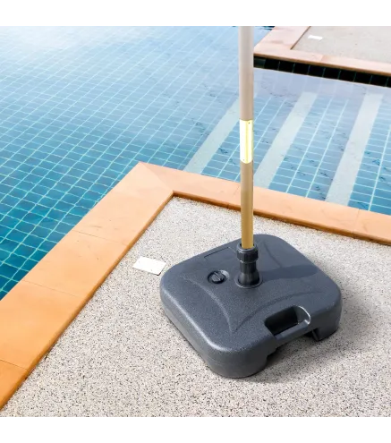 Base de Sombrilla Parasol de Playa Pies Soporte de Sombrilla Patio Jardín Lleno de Agua de 20 kg y Arena de 30 kg 46x45x26cm HDP