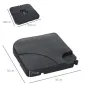 Conjunto de 4 Pesos Rellenables con Agua o Arena de HDPE para Sombrillas con Base Cruzada 50x50x7,5 cm c/u Negro