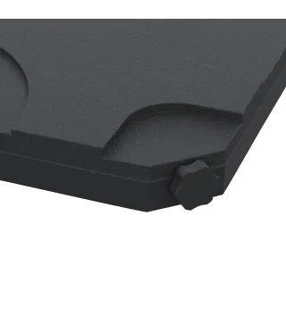 Conjunto de 4 Pesos Rellenables con Agua o Arena de HDPE para Sombrillas con Base Cruzada 50x50x7,5 cm c/u Negro