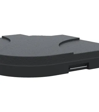 Conjunto de 4 Pesos Rellenables con Agua o Arena de HDPE para Sombrillas con Base Cruzada 50x50x7,5 cm c/u Negro