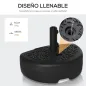 Base de Pared para Sombrilla Ø38/48 mm Soporte Semicircular de Parasol Rellenable de Arena 21 kg o Agua 18 kg para Jardín Patio