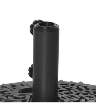 Base de Pared para Sombrilla Ø38/48 mm Soporte Semicircular de Parasol Rellenable de Arena 21 kg o Agua 18 kg para Jardín Patio