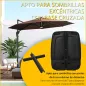 Base de Sombrilla con 2 Ruedas Rellenable de Agua 60 kg Arena 68 kg o Mixto 75 kg 80x60x17 cm Negro