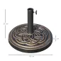 Base de Sombrilla de Jardín Peso Neto 12 kg Soporte de Parasol Redondo Apto para Postes de 38mm/48mm Resina y Acero para Terraza
