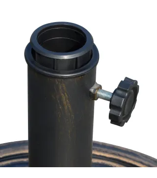 Base de Sombrilla de Jardín Peso Neto 12 kg Soporte de Parasol Redondo Apto para Postes de 38mm/48mm Resina y Acero para Terraza