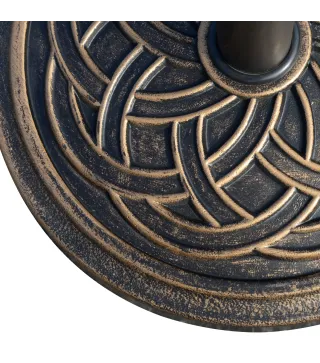 Base de Sombrilla de Jardín Peso Neto 12 kg Soporte de Parasol Redondo Apto para Postes de 38mm/48mm Resina y Acero para Terraza