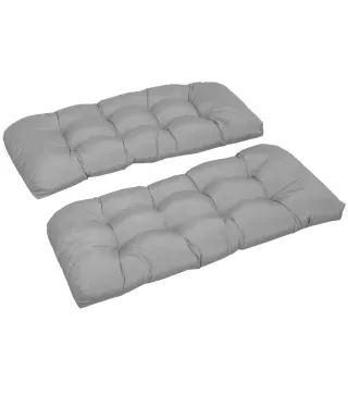 Cojín para Banco de 2 Plazas para Interior y Exterior con 8 Puntadas para Sillas Sofás 110x48x8 cm Gris