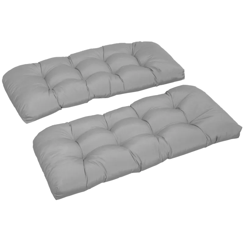 Cojín para Banco de 2 Plazas para Interior y Exterior con 8 Puntadas para Sillas Sofás 110x48x8 cm Gris