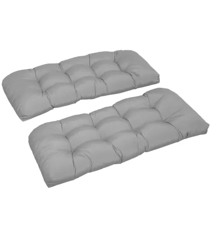 Cojín para Banco de 2 Plazas para Interior y Exterior con 8 Puntadas para Sillas Sofás 110x48x8 cm Gris