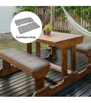 Cojín para Banco de 2 Plazas para Interior y Exterior con 8 Puntadas para Sillas Sofás 110x48x8 cm Gris