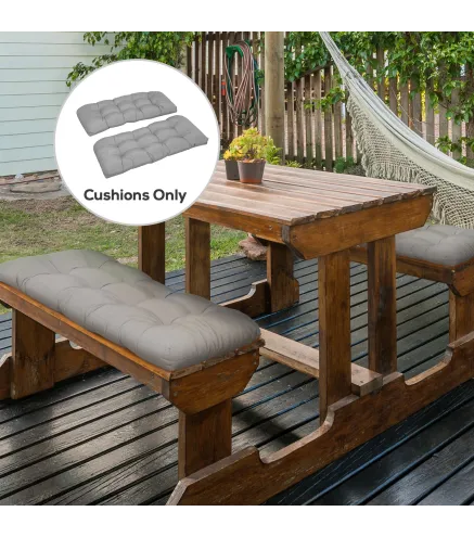 Cojín para Banco de 2 Plazas para Interior y Exterior con 8 Puntadas para Sillas Sofás 110x48x8 cm Gris