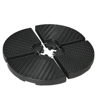 Base para Sombrilla de 4 Piezas Rellenable con Arena 68 kg o Agua 52 L para Jardín Patio Terraza Negro