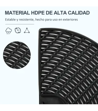Base para Sombrilla de 4 Piezas Rellenable con Arena 68 kg o Agua 52 L para Jardín Patio Terraza Negro