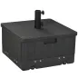 Base para Sombrilla Exterior 3 en 1 Mesa Auxiliar Macetero con Drenaje Soporte de Parasol Rellenable Arena 80 kg Negro