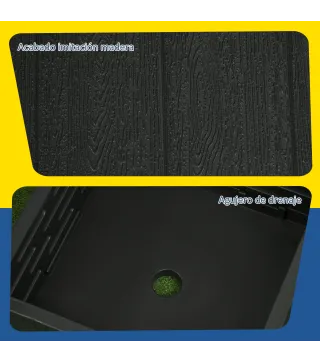 Base para Sombrilla Exterior 3 en 1 Mesa Auxiliar Macetero con Drenaje Soporte de Parasol Rellenable Arena 80 kg Negro