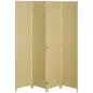 Biombo Separador de Ambientes de 4 Paneles Plegables de Madera de Pino y Fibra de Papel 159,5x169,5 cm Marrón