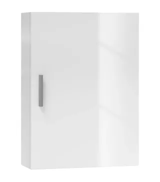 Armario de Baño de Pared con Estantes Ajustables de Vidrio Templado Ahorro de Espacio 40x15x55 cm Blanco Brillo