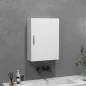 Armario de Baño de Pared con Estantes Ajustables de Vidrio Templado Ahorro de Espacio 40x15x55 cm Blanco Brillo
