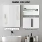 Armario de Baño de Pared con Estantes Ajustables de Vidrio Templado Ahorro de Espacio 40x15x55 cm Blanco Brillo