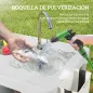 Mesa Plegable para Camping con 2 Fregaderos Manguera de Drenaje Estación de Limpieza y Grifo Blanco