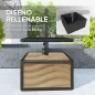 Base para Sombrilla Exterior 3 en 1 Mesa Auxiliar Ajustable Macetero Soporte de Parasol Rellenable Arena 80 kg Negro
