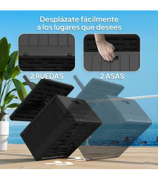 Base para Sombrilla Exterior 3 en 1 Mesa Auxiliar Ajustable Macetero Soporte de Parasol Rellenable Arena 80 kg Negro