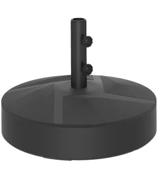 Base para Sombrilla Rellenable con Arena o Agua Resistente de HDPE para Jardines y Espacios Exteriores Ø56x40 cm Negro