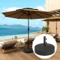 Base para Sombrilla Rellenable con Arena o Agua Resistente de HDPE para Jardines y Espacios Exteriores Ø56x40 cm Negro