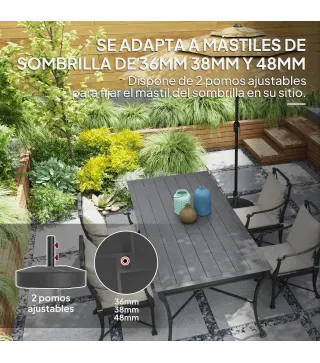 Base para Sombrilla Rellenable con Arena o Agua Resistente de HDPE para Jardines y Espacios Exteriores Ø56x40 cm Negro