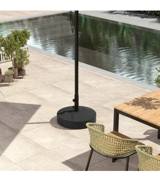 Base para Sombrilla Rellenable con Arena o Agua Resistente de HDPE para Jardines y Espacios Exteriores Ø56x40 cm Negro