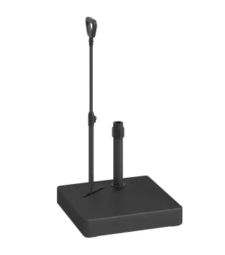 Base para Sombrilla Cuadrada con Ruedas y Asa Rellenable con Agua o Arena Soporte de HDPE 60x60x104 cm Negro