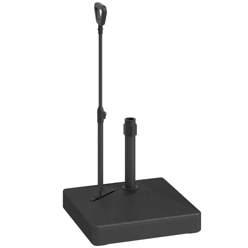 Base para Sombrilla Cuadrada con Ruedas y Asa Rellenable con Agua o Arena Soporte de HDPE 60x60x104 cm Negro Base para Sombrilla Cuadrada con Ruedas y Asa Rellenable con Agua o Arena Soporte de HDPE 60x60x104 cm Negro