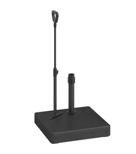 Base para Sombrilla Cuadrada con Ruedas y Asa Rellenable con Agua o Arena Soporte de HDPE 60x60x104 cm Negro